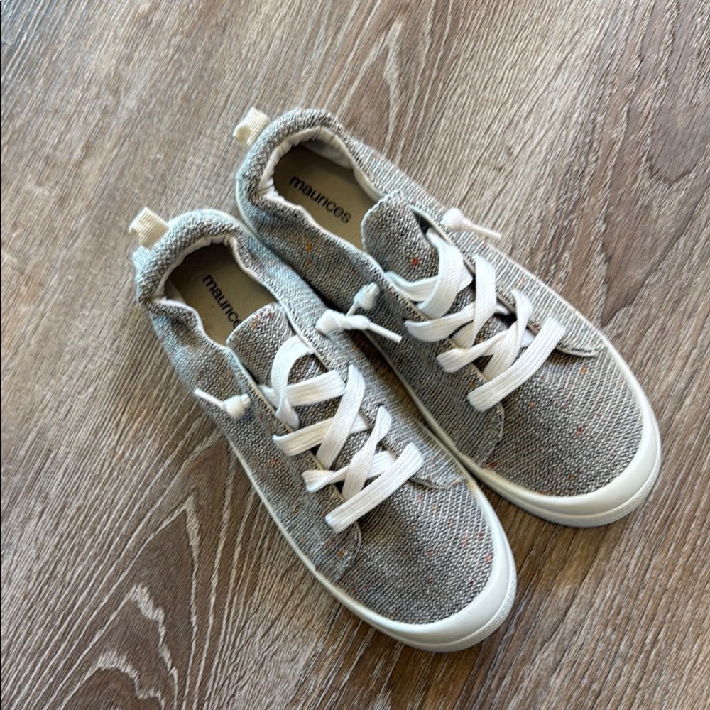 Maurices Textured Gray Sneakers with White Accents